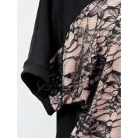 Bluzka kimono z delikatnym koronkowym przodem